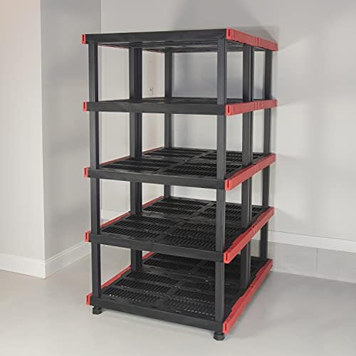 CX Craftsman 5-Tier Heavy Duty Plastic Storage Shelves, Garage Organization