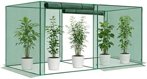6.5'x10' Crop Cage Plant Protection Tent with Zippered Doors, Pest Guard Cover for Vegetable Garden, Raised Beds, Fruits & Outdoor Plants, Dark Green