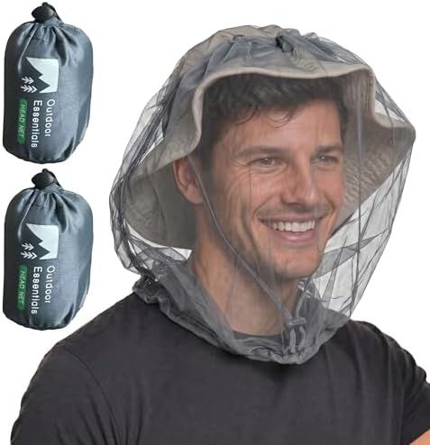 Mosquito Head Net Mesh Face Cover – Bug Face Netting Protection Against Gnats, Midges, Black Flies – Head Net for Men & Women, Hunting, Fishing, Camping, Gardening – No-See-Um Insect Netting