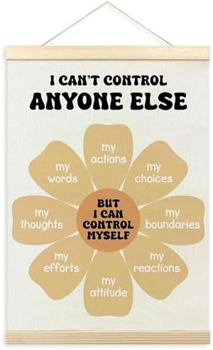 TLESKE Mental Health Classroom Poster Hanger Frame, Psychology Hanging Wall Art Room Decor for School Counselor Therapy Therapist Office, Things I Can Control Banner Print, Calming Room Decor, 12x16