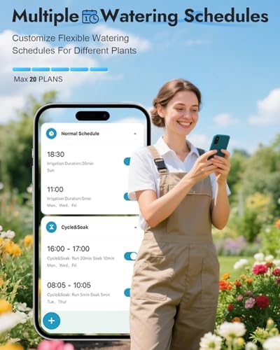 Insoma 1 Zone WiFi Water Timer with Brass Inlet, Smart Hose Timers with Hub Support 2.4GHz WiFi & Bluetooth, APP & Voice Control, Irrigation Timers with Rain Delay & Manual Watering for Yard, Lawn