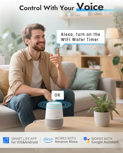 Insoma WiFi Sprinkler Timer, Water Timer for Garden, Smart Hose Timers with Hub Support 2.4GHz WiFi & Bluetooth, Rain Delay & Manual Watering, App/Voice Control Work with Alexa & Google Assistant