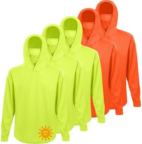 LeeHanTon Men's Sun Shirts Sun Protection Hoodie Shirt UPF 50+ Long Sleeve Work Athletic Shirt with Hooded for Fishing Hiking
