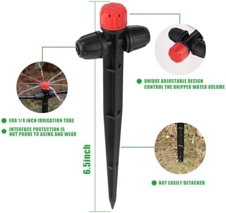 25 Pcs Drip Irrigation Fan Emitter for 1/4" Irrigation Tubing
