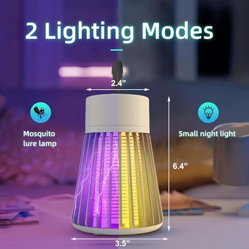 Mozz Guard Mosquito Zapper, 2025 New MozzGuard Outdoor Mosquito Lamp, USB Charing and Low Noise, Portable Cordless Zapper Outdoor, for Indoor, Home Garden, Camping, Picnic (2 Pack)