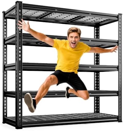 REIBII 5 Tier Heavy Duty Metal Shelving for Garage Basement Warehouse