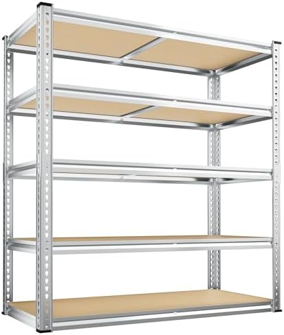 REIBII 2500LBS Garage Shelving,40"W Rust-Proof Storage Shelves For Basement