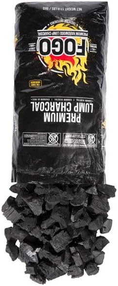 FOGO Premium Oak Restaurant Grade All-Natural Hardwood Medium and Small Sized Lump Charcoal for Grilling and Smoking, 35 Pound Bag