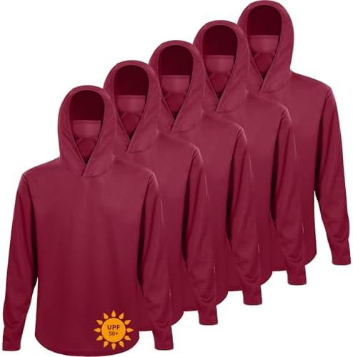 LeeHanTon Men's Sun Shirts Sun Protection Hoodie Shirt UPF 50+ Long Sleeve Work Athletic Shirt with Hooded for Fishing Hiking