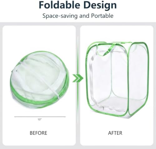 Mesh Plant Protection Enclosure, Portable Collapsible Garden Grow Cage with Mesh Barrier, Pest & Bird Proof Plant Cover for Vegetables, Fruits, Outdoor Patio Balcony Use, 36 Inches Tall