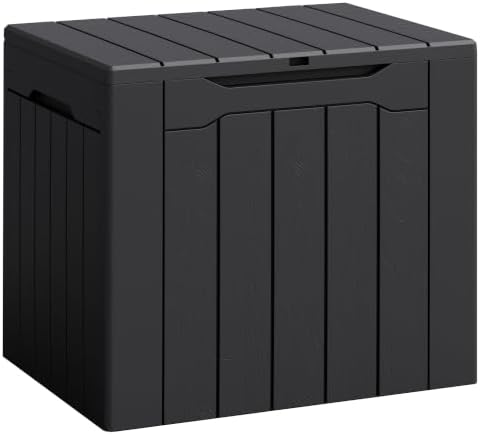 Flamaker Deck Box 30 Gallon, Waterproof Resin Small Storage Box with Lid