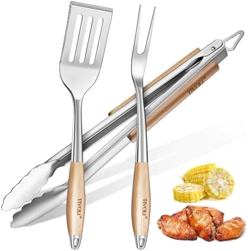TIVOLI 3PCS Grilling Accessories Set - Heavy Duty BBQ Tool Set