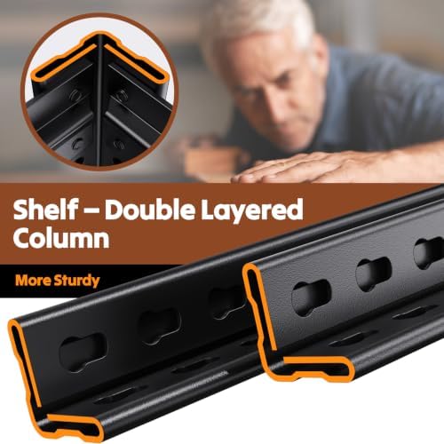 71''H Storage Shelves, Garage Shelving,Adjustable Heavy Duty Shelving Unit,5T Tall Garage Shelves，Metal Standing Shelf Units,Utility Rack For Kitchen Warehouse Industrial Basement 71*35*16