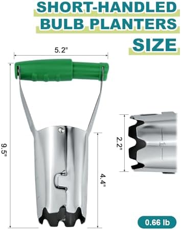 Bulb Planter with Depth Markers, Automatic Soil Release Transplanter