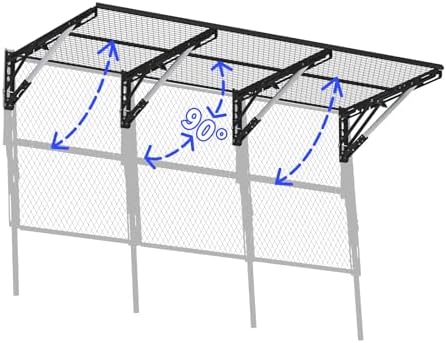 Heavy Duty Foldable Garage Storage Shelves Wall Mounted Metal Rack Unit Organizer with Removable Edge Barriers, Adjustable System for Corner Wall Use, 52.76 Inch Long 24.45 Inch Large