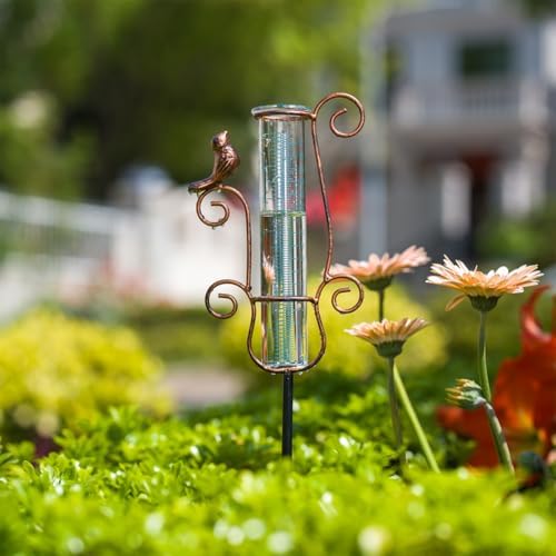 Rain Gauge Outdoor with 7'' Capacity Glass Tube