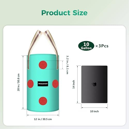 3 Pack 10 Gallon Hanging Strawberry Planter Bags for Tomatoes