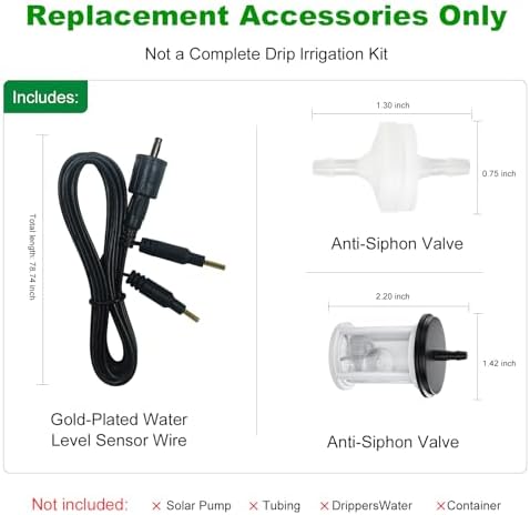 Solar Drip Irrigation Replacement Kit, Valve, Sensor Wire & Filter