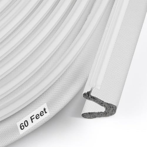 Litaibai 60 ft Kerf Weather Stripping Door Seal for Exterior Doors, White