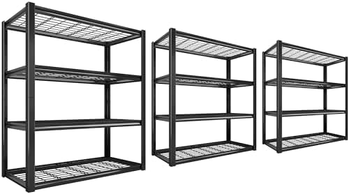 REIBII 40" W Storage Shelves with Wire Mesh Panels for Garage Organization