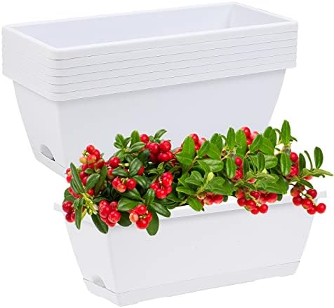 CHUKEMAOYI Window Box Planter,7Pack Plastic Vegetable Flower Planters Boxes