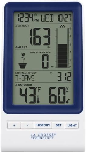 La Crosse Technology 724-1415BL Wireless Rain Station with Temperature and Humidity