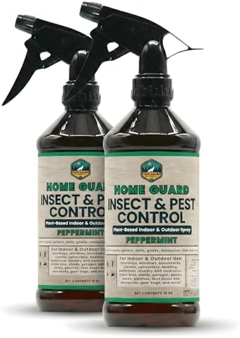 Home Guard Peppermint Insect & Pest Control Spray – Peppermint & Cedarwood Oil Deodorizer with Extended Protection – USA-Made, Safe for Kids & Pets (16 Fl Oz (Pack of 2))