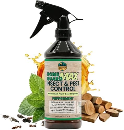 Home Guard MAX - Peppermint Insect & Pest Control Spray - Natural Peppermint Oil Spray for Bugs - Plant-Based Indoor & Outdoor Spider Spray (1, 16 Fl Oz (Pack of 1))
