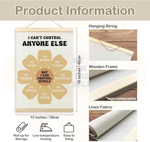 TLESKE Mental Health Classroom Poster Hanger Frame, Psychology Hanging Wall Art Room Decor for School Counselor Therapy Therapist Office, Things I Can Control Banner Print, Calming Room Decor, 12x16