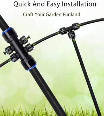 Quick-Connect Automatic Drip Irrigation System Kit – 36FT Garden Watering Kit with Adjustable Nozzles & Sprinklers for Greenhouse, Lawn, and Potted Plants Watering System