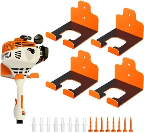 JNIHEEP Garage Organizer Trimmer Rack,Garden Power Tool Hanger,4Pack,Orange