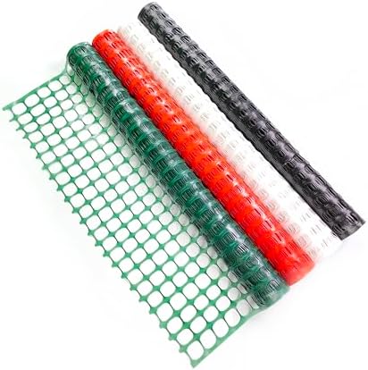 PotatoLife 2'x25' Plastic Mesh Fence for Garden with 50 Zip Ties, Black