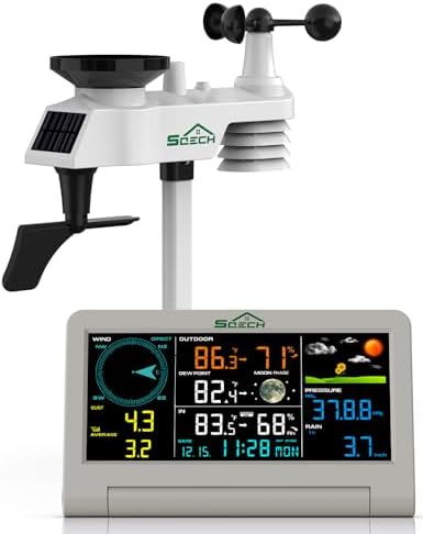 SQECH Weather Stations Wireless Indoor Outdoor with 7-in-1 Outdoor Sensor