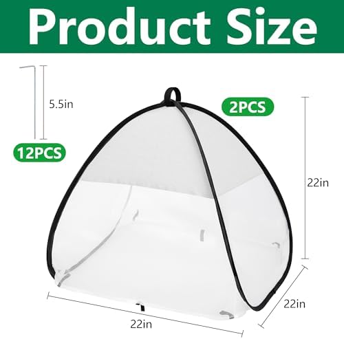 2Pcs Pop Up Garden Netting Bug and Shade Cover,Plant Sun Shade Netting Tent