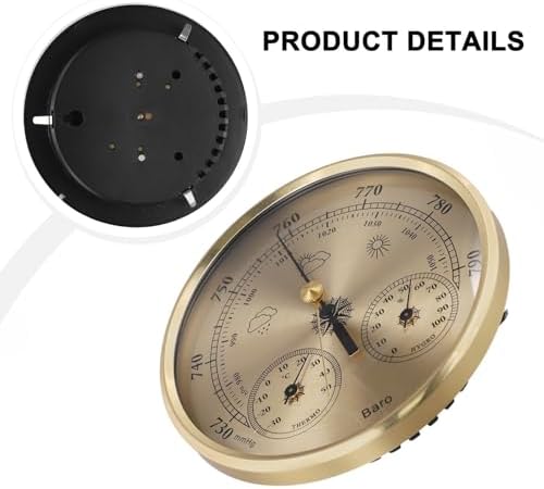 3 In 1 Barometer Thermometer Hygrometer, Outdoor Barometer Thermometer Hygrometer, Weather Prediction Tool 130MM Thermometer & Hygrometer With Atmospheric Pressure Gauge