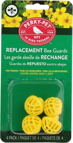 Perky-Pet Replacement Bee Guards for Hummingbird Feeders - Keep Bees Out of Nectar - 205Y - Yellow Replacement Bee Guards - for Models 203CPBN,203CPBR,204CP-4,403CP -,4 Count (Pack of 12)