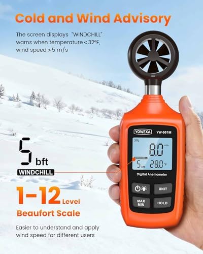 Anemometer with Backlit for HVAC, Drone, Sailing, Outdoor Activities
