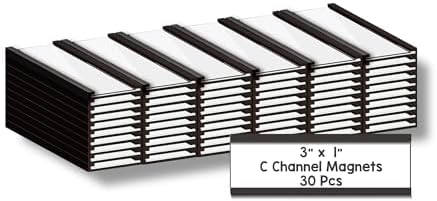 IMAGAME Magnetic Tool Organizer, 60 Packs Flexible Magnetic Label Holder 3"x1", C Channel Tool Box Label Holder for Garage Organization, Workshop, Storage Bin, Locker, Shelf - No Scratch, Easy Move