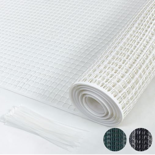 PotatoLife White Plastic Garden Fence, Hardware Mesh, 40'' x 25'