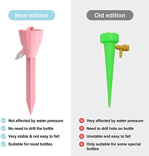 New Upgraded Plant Self Watering Spikes,Adjustable Plant Watering Devices with Slow Release Control Switch Water Dripper,Watering Planter Insert,Automatic Plant Waterer for Vacations (6)