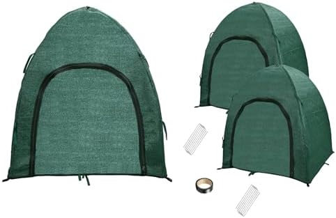 Winter Plant Covers for Snow and Ice Protection Shrub Cover Freeze Protection Plant Tent Protect Outdoor Plant and Potted Plant from Snow Frost Sun and Animal with Zipper Door 22*22*22 (2Packs)