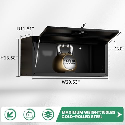 Garage Cabinet System | Heavy Duty Steel All-in-One Modular Garage Cabinet Set for Ultimate Workshop Organization | Easy Assembly Garage Storage Cabinets & Tool Bench