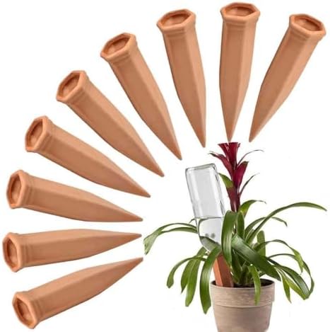 10 Pieces of Plant Watering Piles, Plant Watering Devices,Plant Water Seepage Devices, Clay self Watering Nails, Used for Automatic Watering Systems for Indoor and Outdoor Plants in Vacation Homes