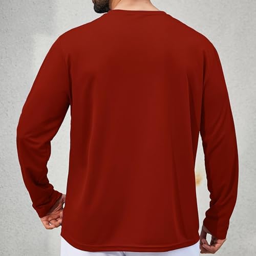 LeeHanTon Men's Sun Shirts Sun Protection Hoodie Shirt UPF 50+ Long Sleeve Work Athletic Shirt with Hooded for Fishing Hiking