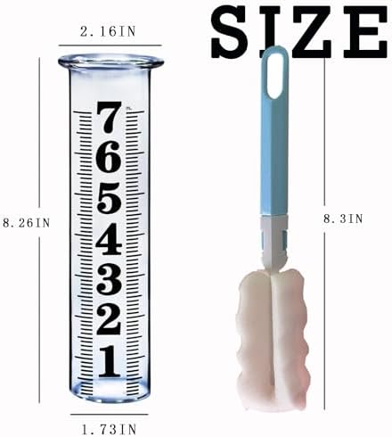 JMBay 7 Inch Plastic Rain Gauge Replacement Tube, Upgrade Freeze Proof Outdoor Plastic Rain Gauges Replacement Tube for Garden Yard Home, Crack Resistance Tube Best pcs Tubes with 1 Clean Brush