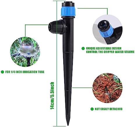 50 Pcs 360° Adjustable Drip Irrigation Spray Emitters