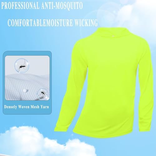 LeeHanTon Men's Sun Shirts Sun Protection Hoodie Shirt UPF 50+ Long Sleeve Work Athletic Shirt with Hooded for Fishing Hiking