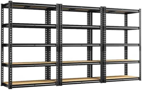 REIBII Storage Shelves with Smooth Edges for Garage Basement Shed Pantry
