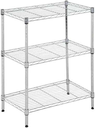 PayLessHere | 3-Tier Wire Shelf | 23"x13"x30" | Chrome | Adjustable Racks | Heavy-Duty Storage Shelves, Holds Upto 450 lbs | Rust-Resistant, No-Tool Assembly | for Home, Garage Shelving
