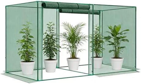 4' x 8' x 6' Crop Cage Plant Protection Tent with Zippered Doors, Pest Guard Cover for Vegetable Garden, Raised Beds, Fruits & Outdoor Plants, Dark Green
